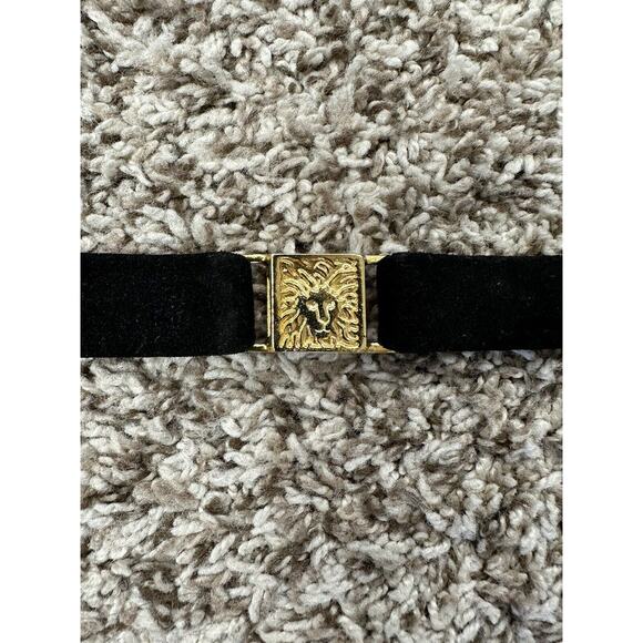 ANNE KLEIN Black Leather Skinny Dress Womens Belt Gold-Tone Link Belt Size S 24 - Picture 5 of 8